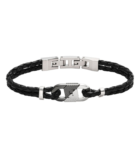 Men Eagle Logo Bracelet Black Stainless Steel
