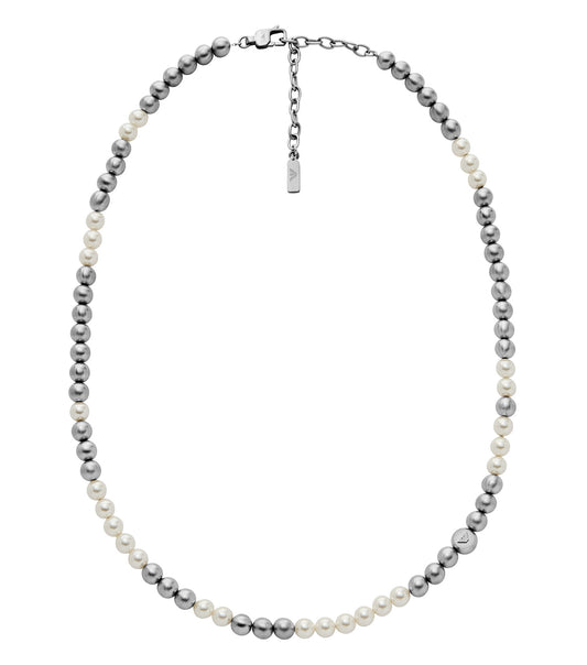 Men Trend Necklace White Glass