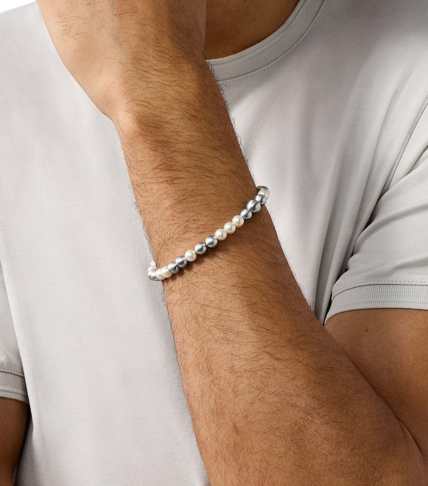 Men Trend Bracelet White Glass
