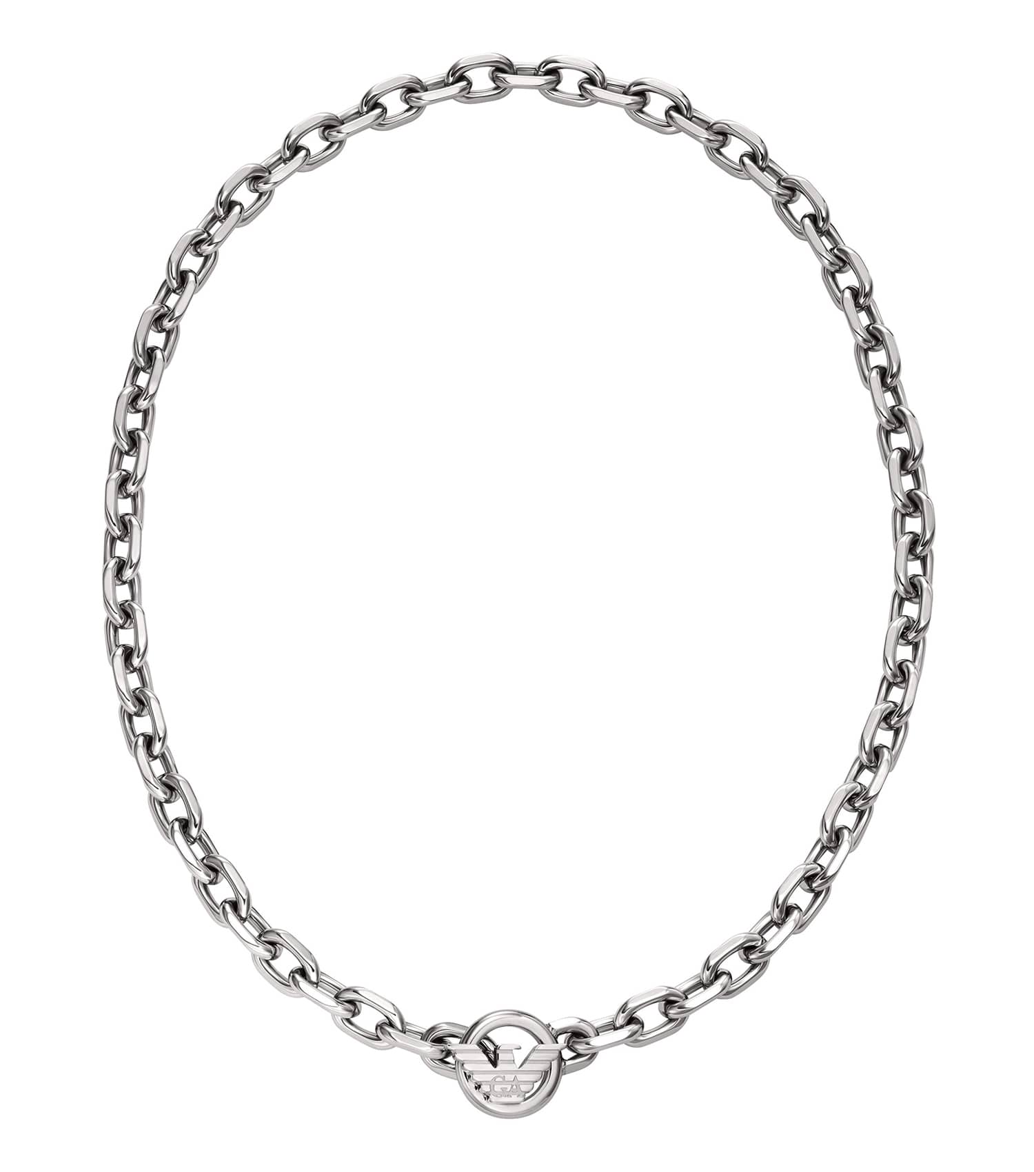 Gents Eagle Logo Necklace Silver Stainless Steel