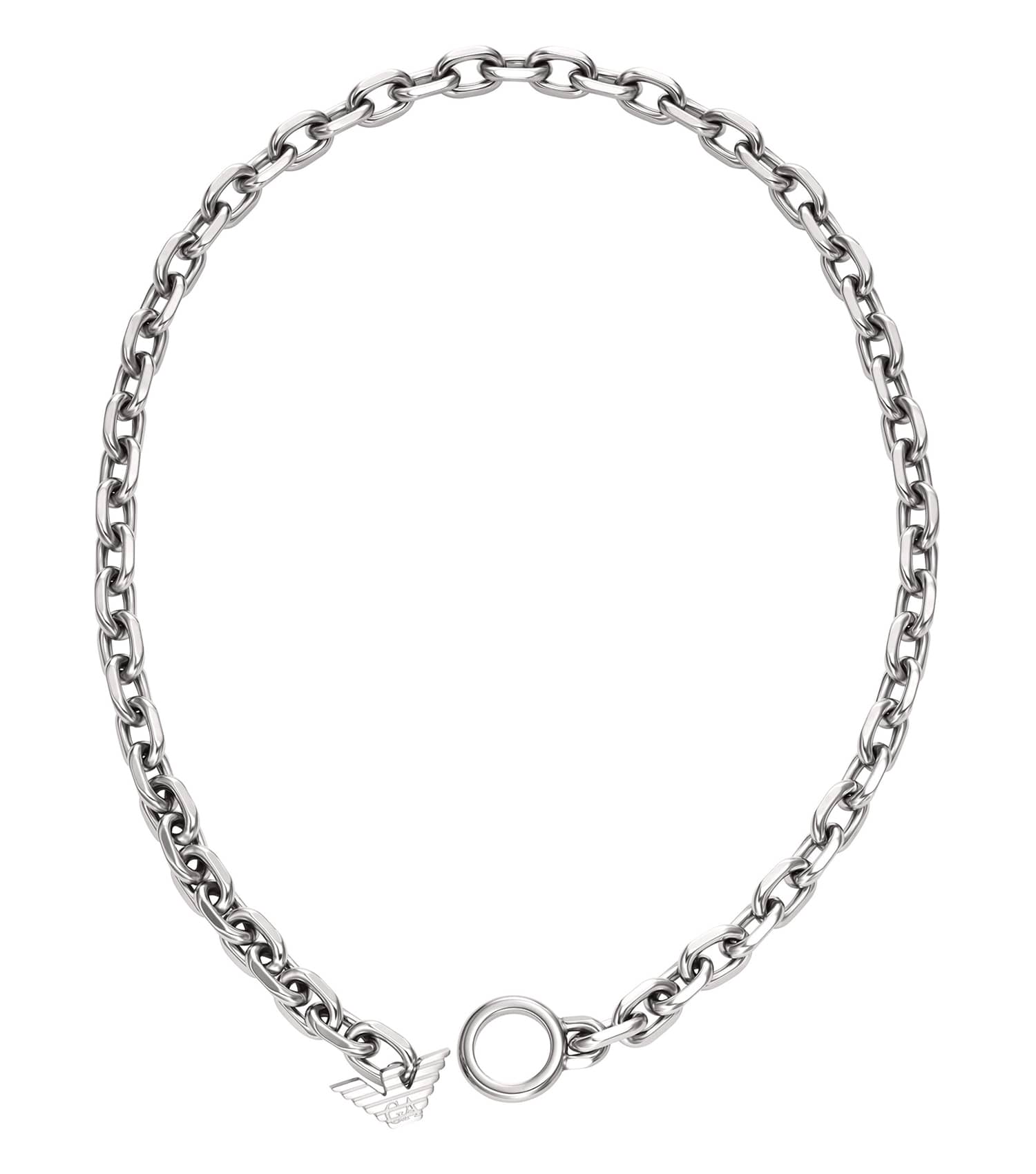 Gents Eagle Logo Necklace Silver Stainless Steel