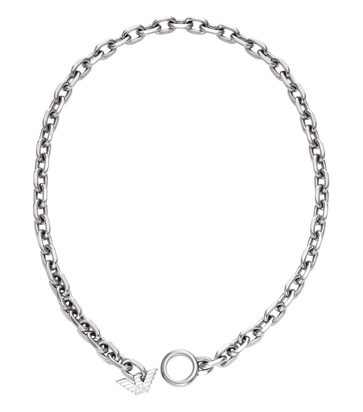 Gents Eagle Logo Necklace Silver Stainless Steel