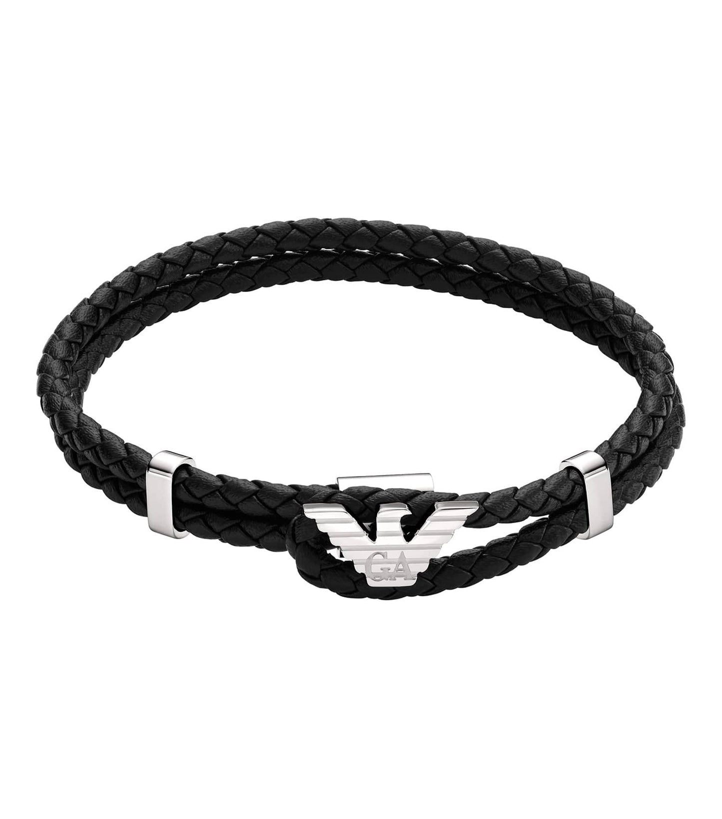 Gents Eagle Logo Bracelet Silver Leather