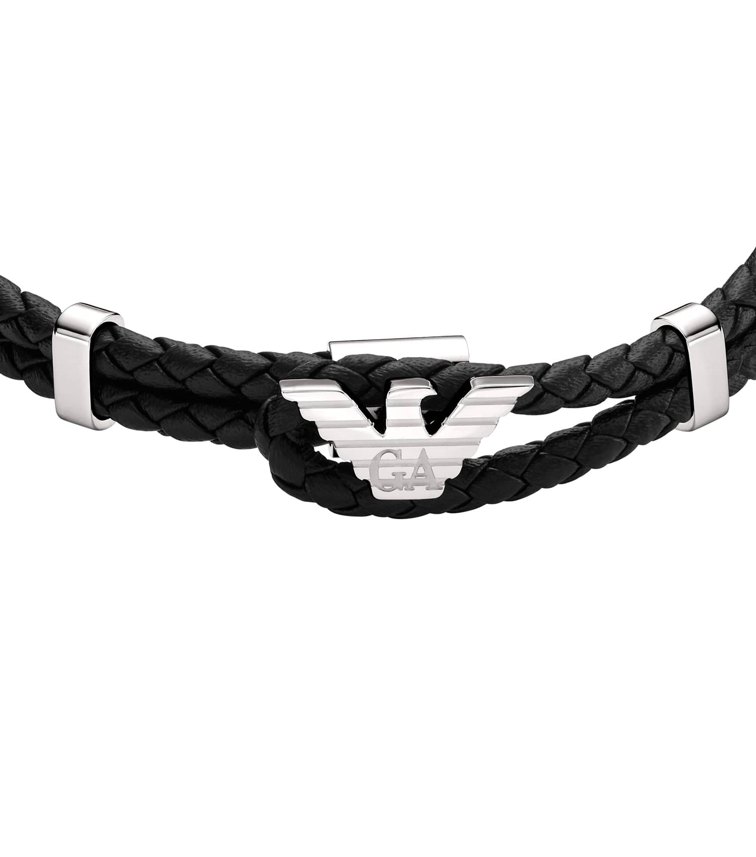 Gents Eagle Logo Bracelet Silver Leather