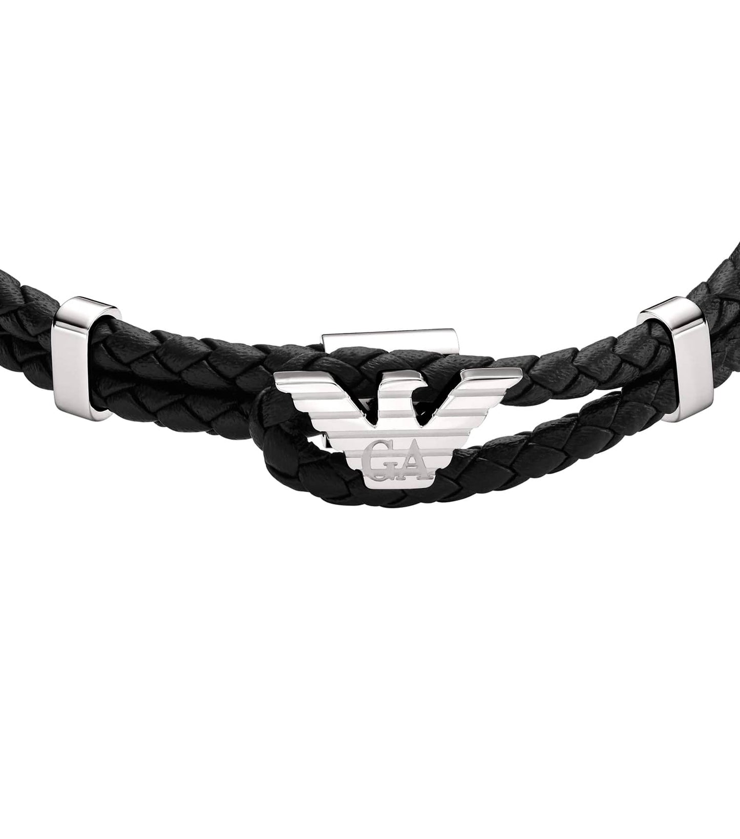 Gents Eagle Logo Bracelet Silver Leather