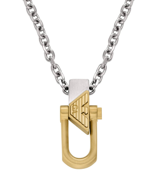 Gents Eagle Logo Necklace Silver Stainless Steel