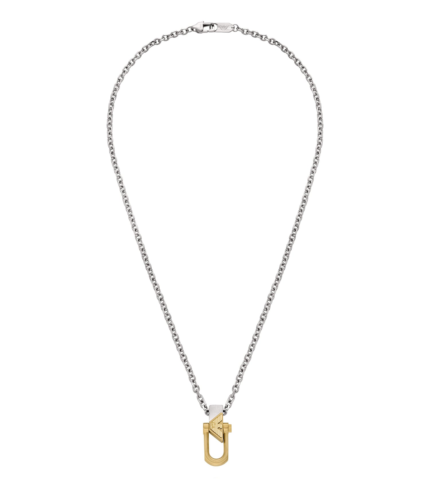 Gents Eagle Logo Necklace Silver Stainless Steel