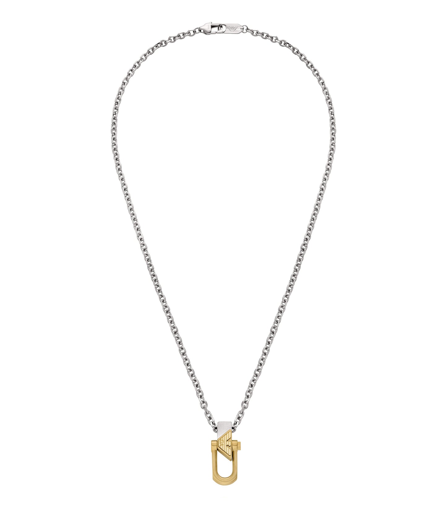 Gents Eagle Logo Necklace Silver Stainless Steel