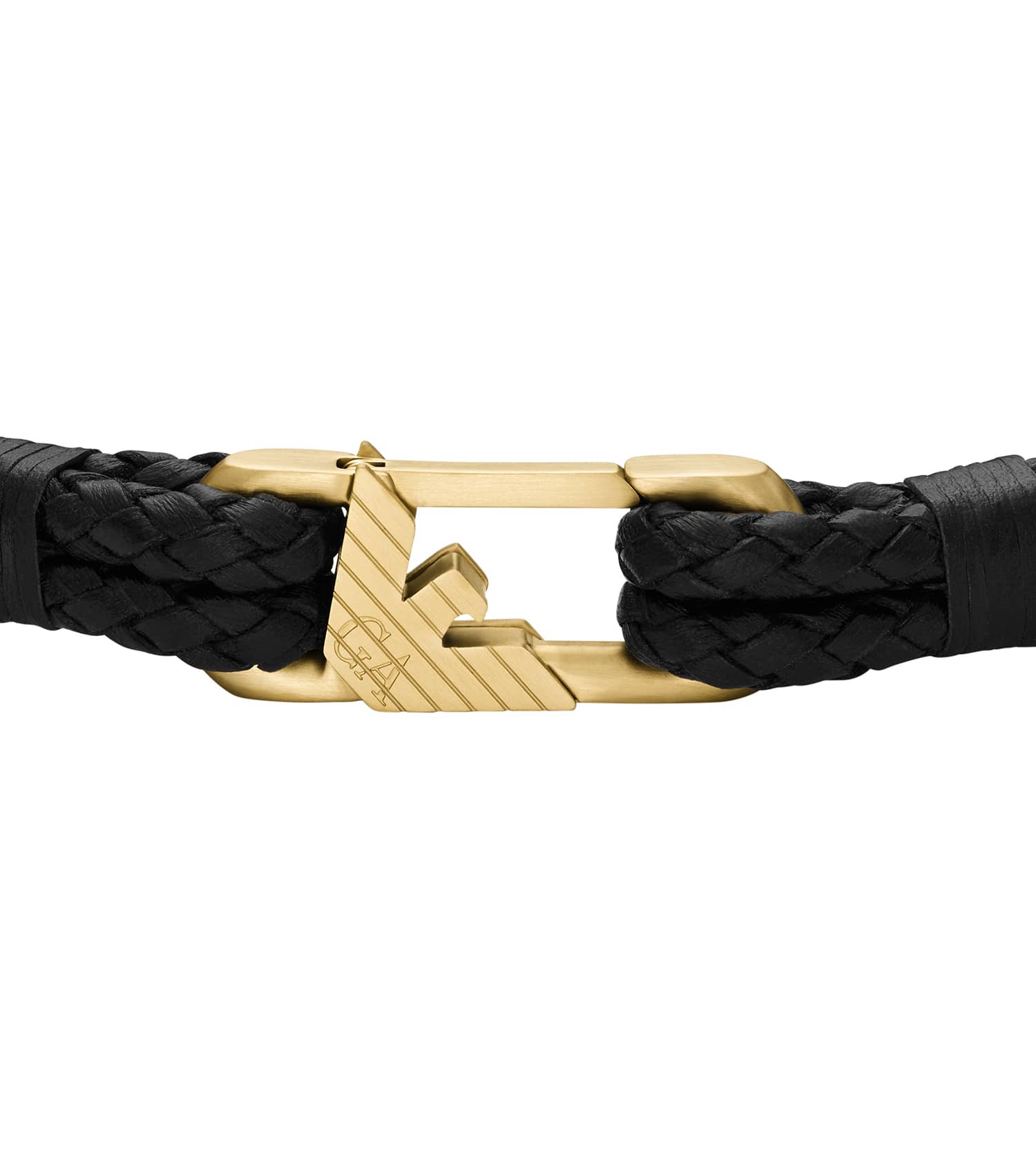 Gents Eagle Logo Bracelet Gold Leather