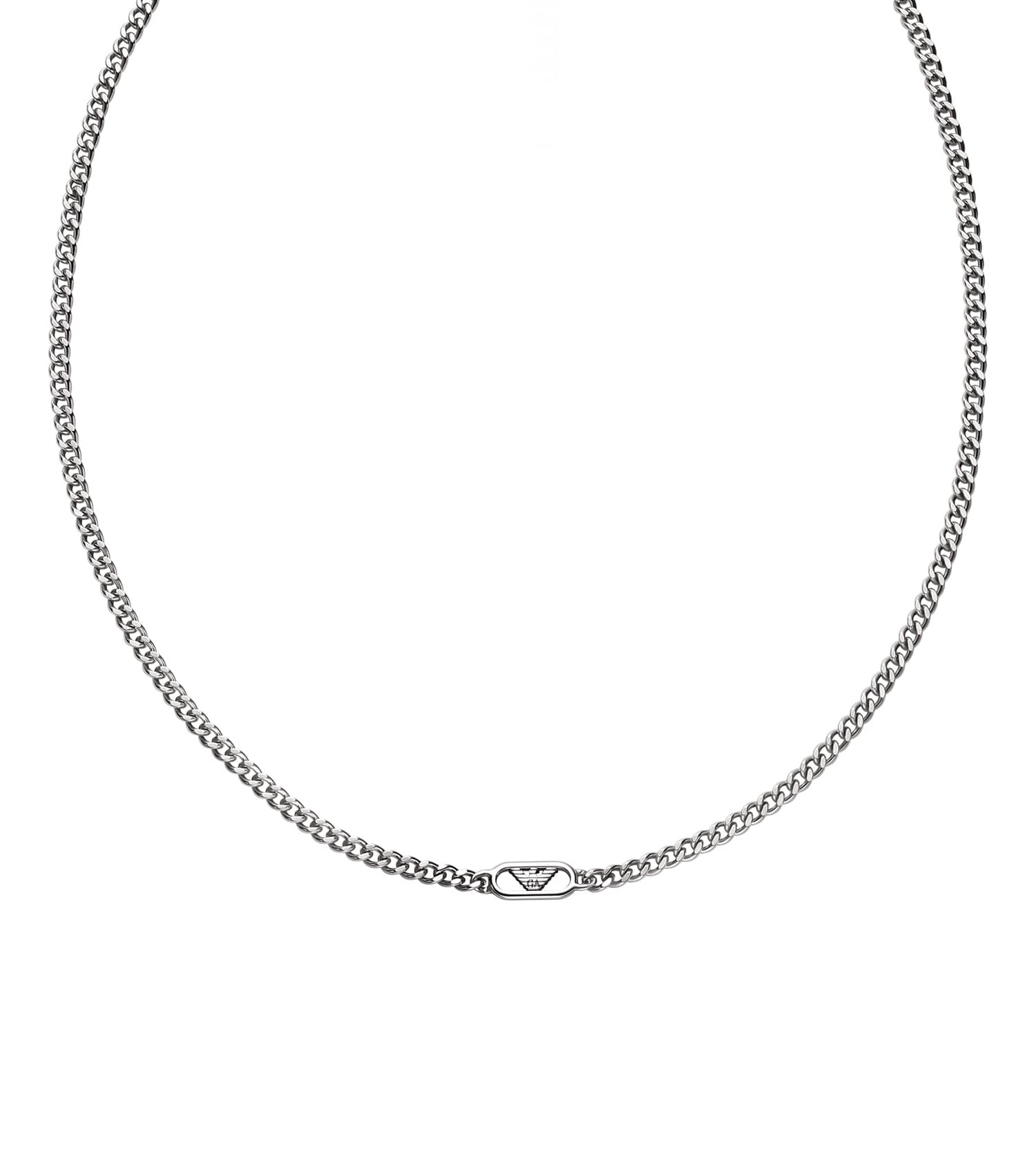 Gents Eagle Logo Necklace Silver Stainless Steel