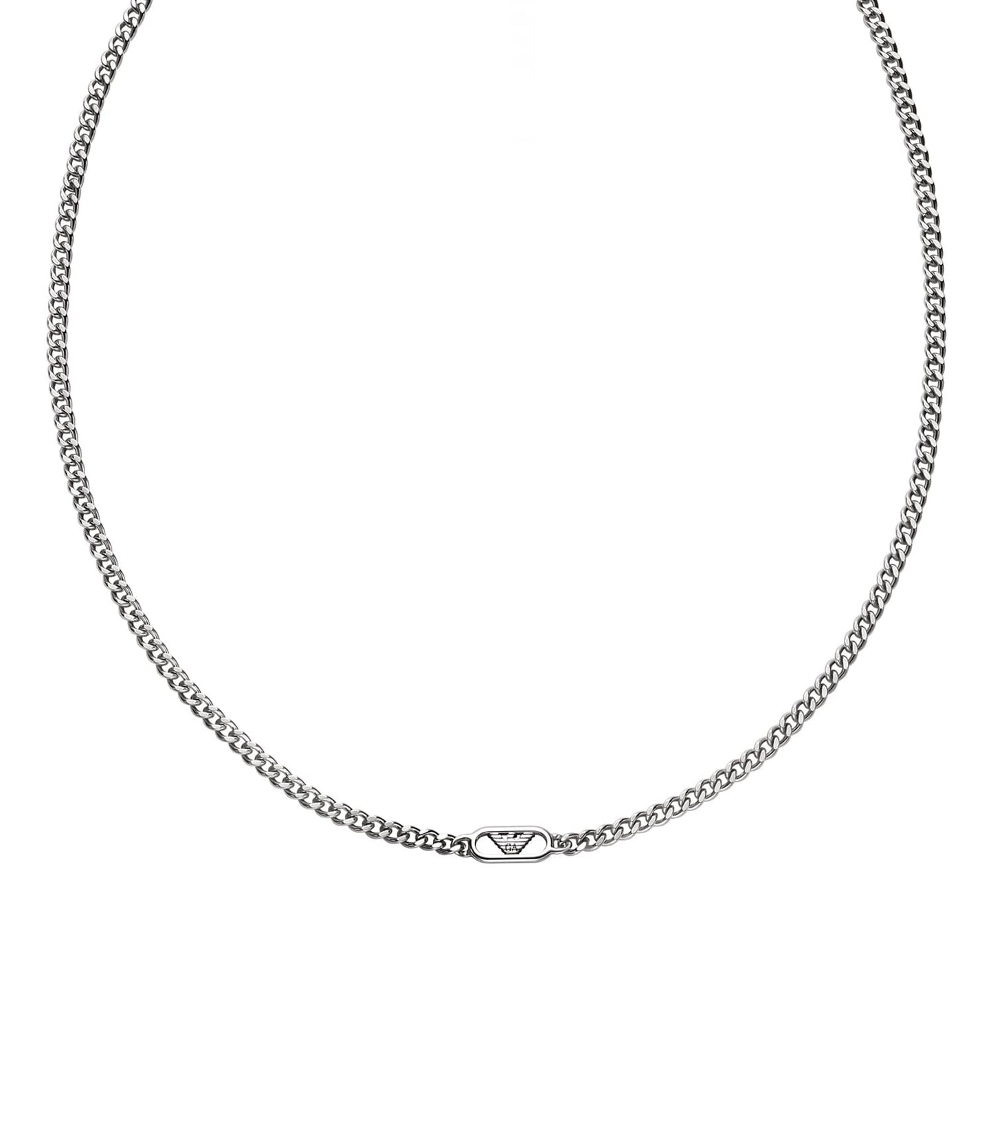 Gents Eagle Logo Necklace Silver Stainless Steel