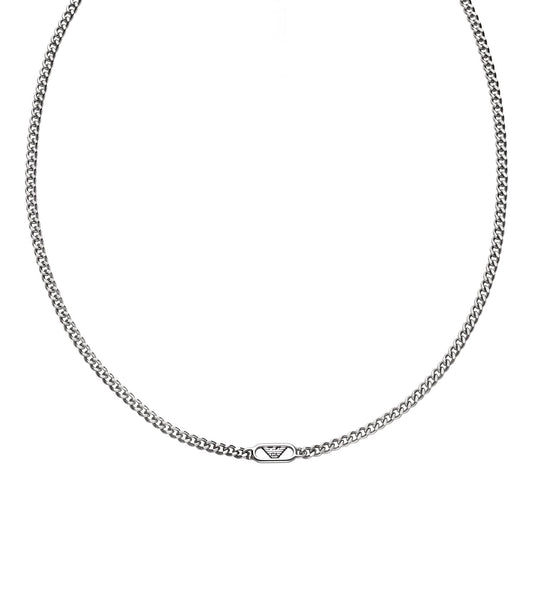 Gents Eagle Logo Necklace Silver Stainless Steel