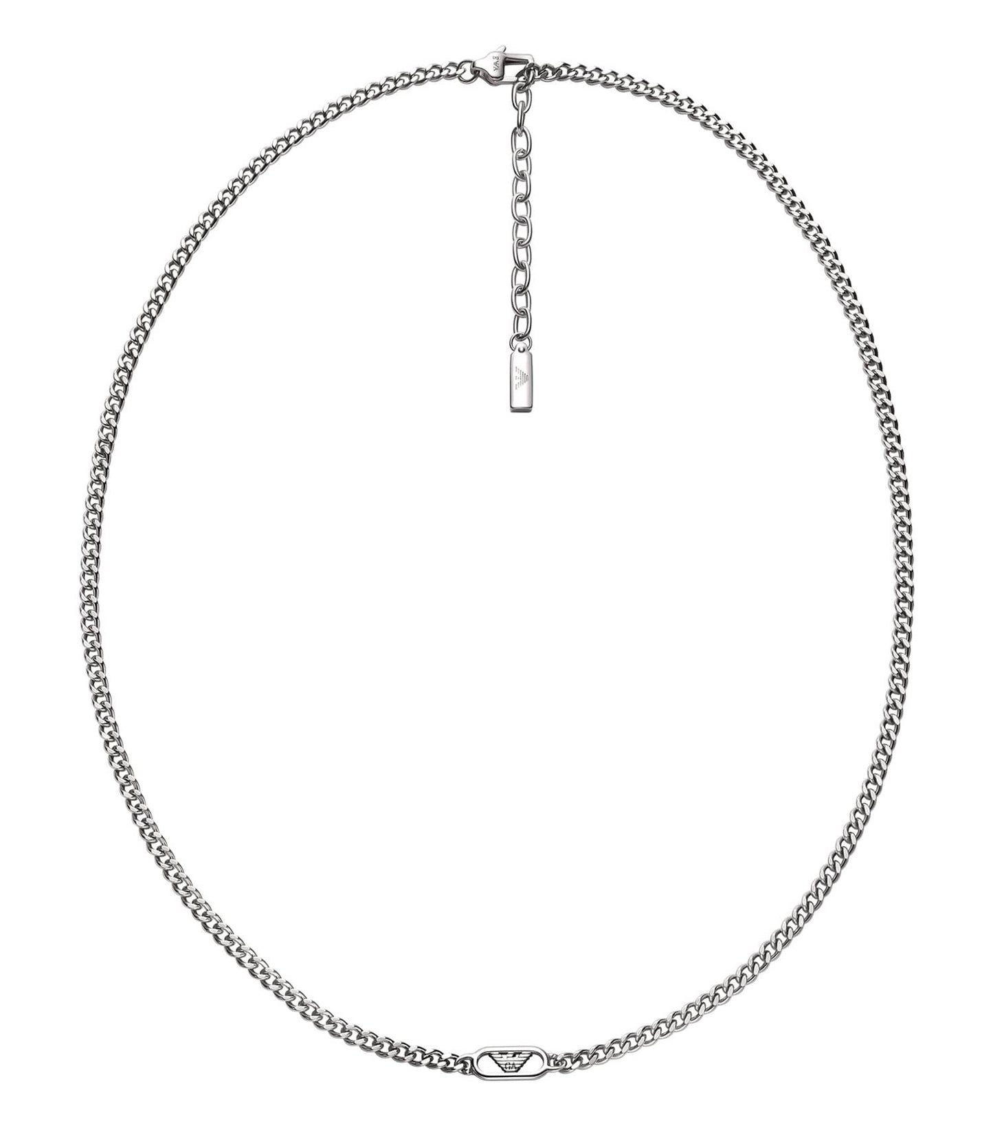 Gents Eagle Logo Necklace Silver Stainless Steel