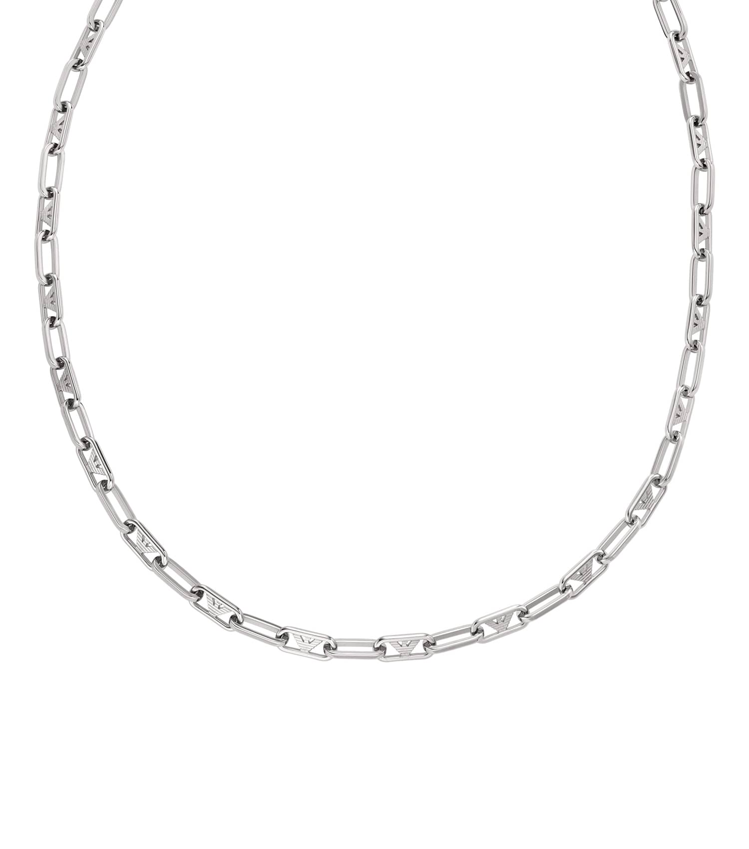 Gents Eagle Logo Necklace Silver Stainless Steel