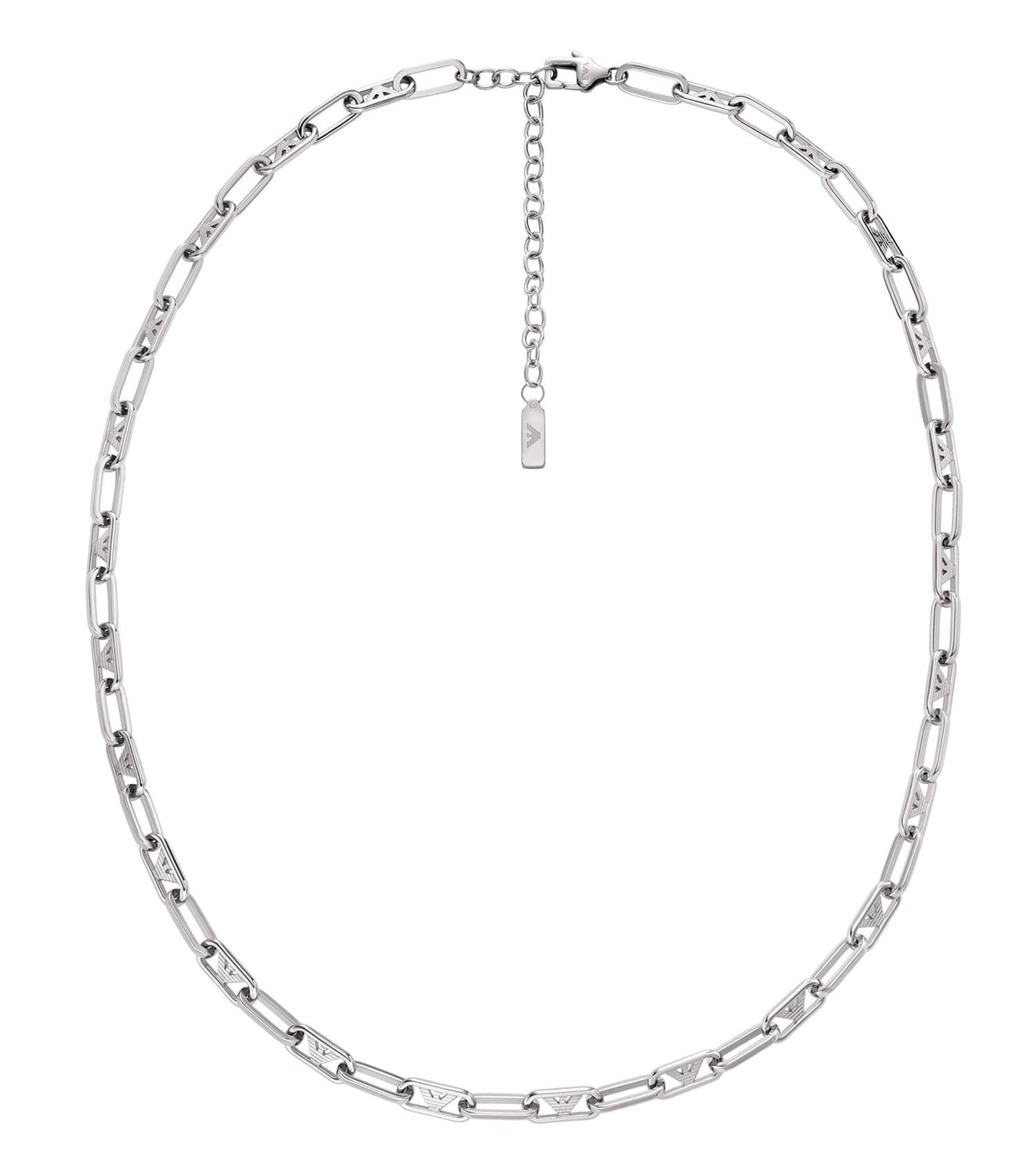 Gents Eagle Logo Necklace Silver Stainless Steel