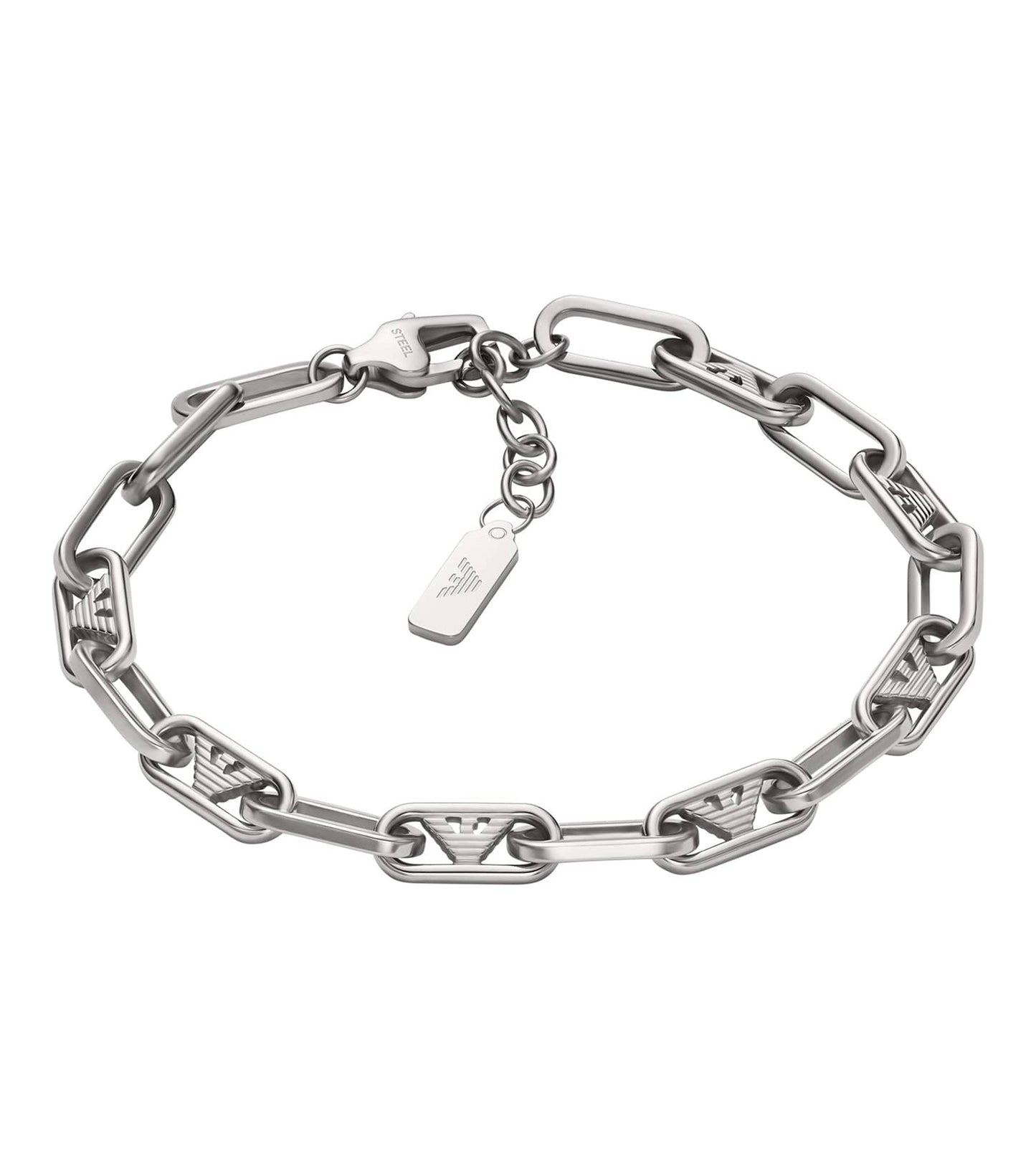 Gents Eagle Logo Bracelet Silver Stainless Steel