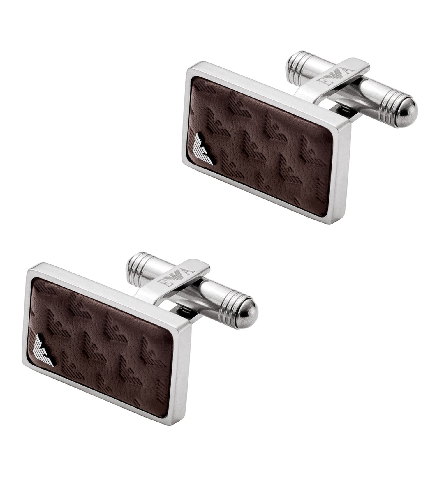 Men Eagle Logo Cufflinks Silver Stainless Steel