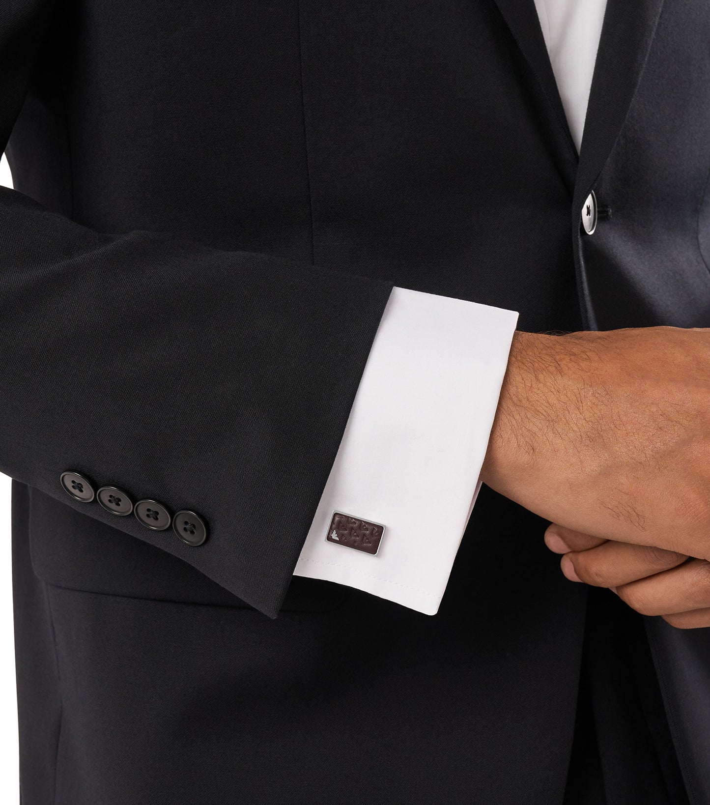 Men Eagle Logo Cufflinks Silver Stainless Steel