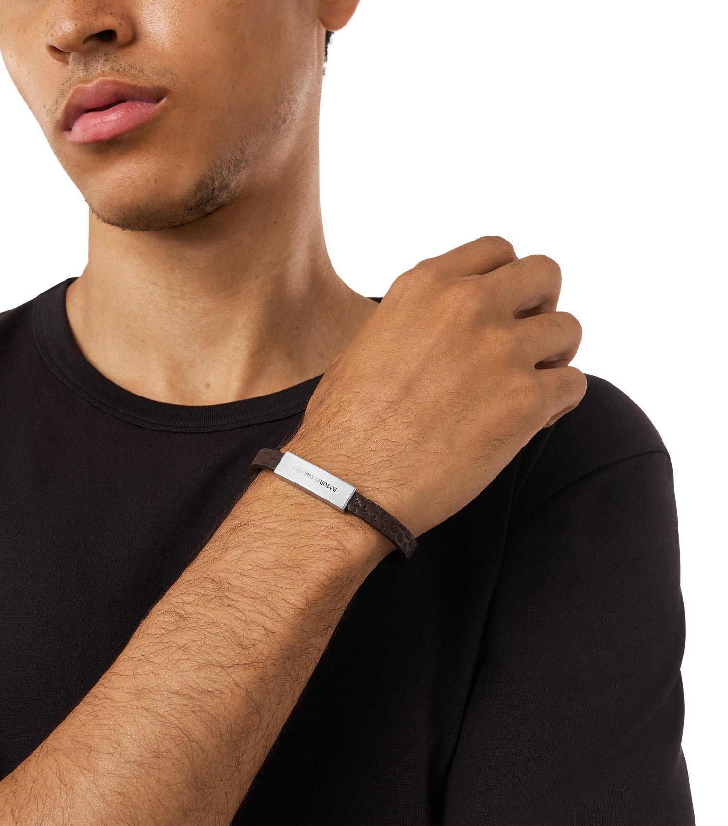 Men Eagle Logo Bracelet Silver Stainless Steel