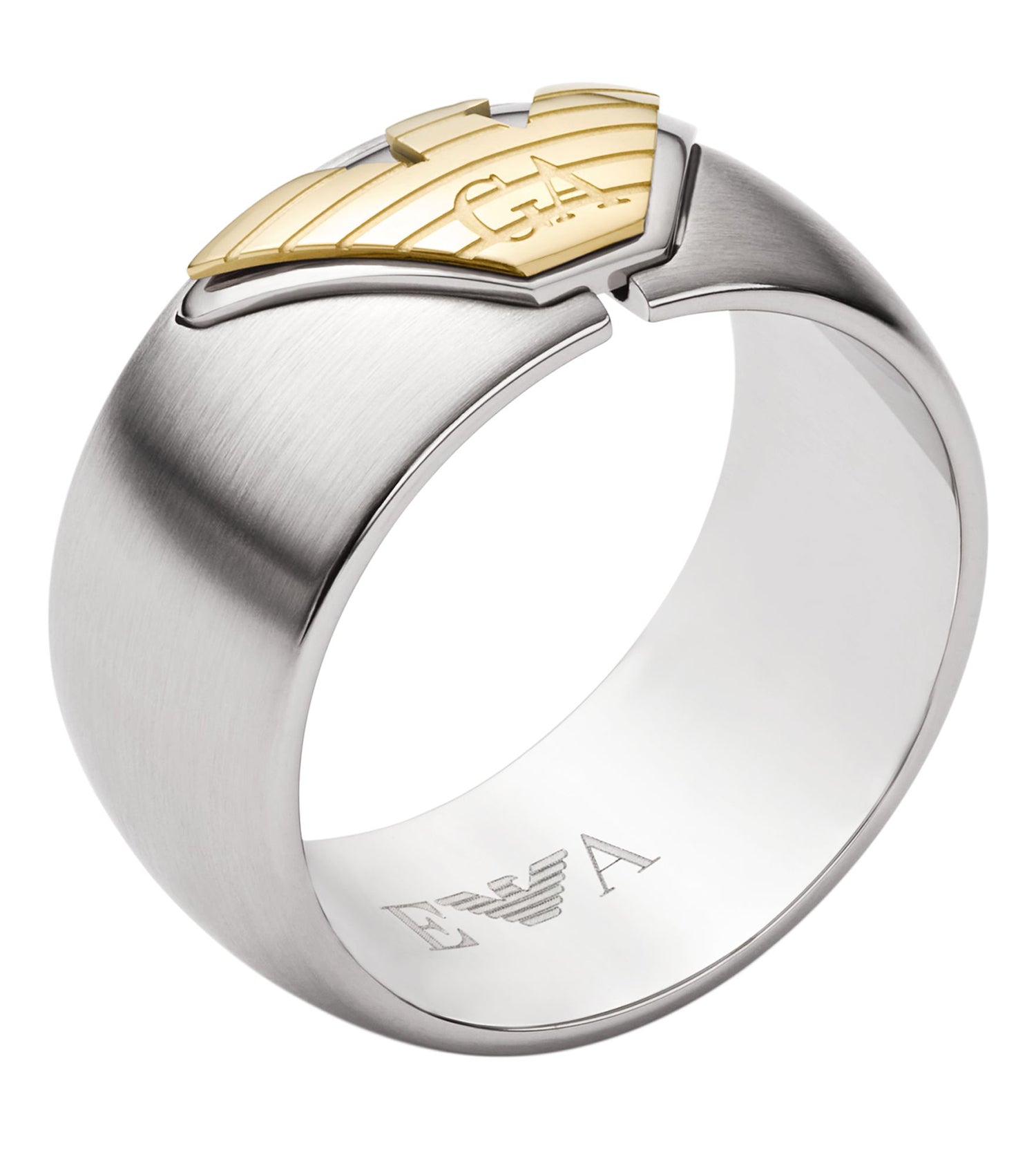Men Eagle Logo Ring 2-Tone Stainless Steel
