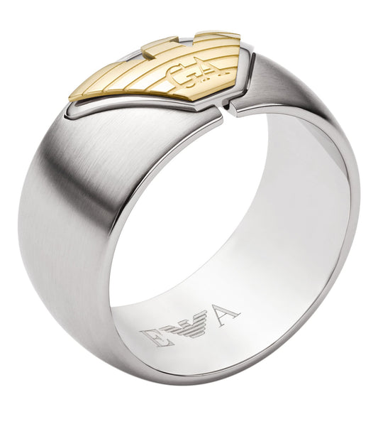 Men Eagle Logo Ring 2-Tone Stainless Steel