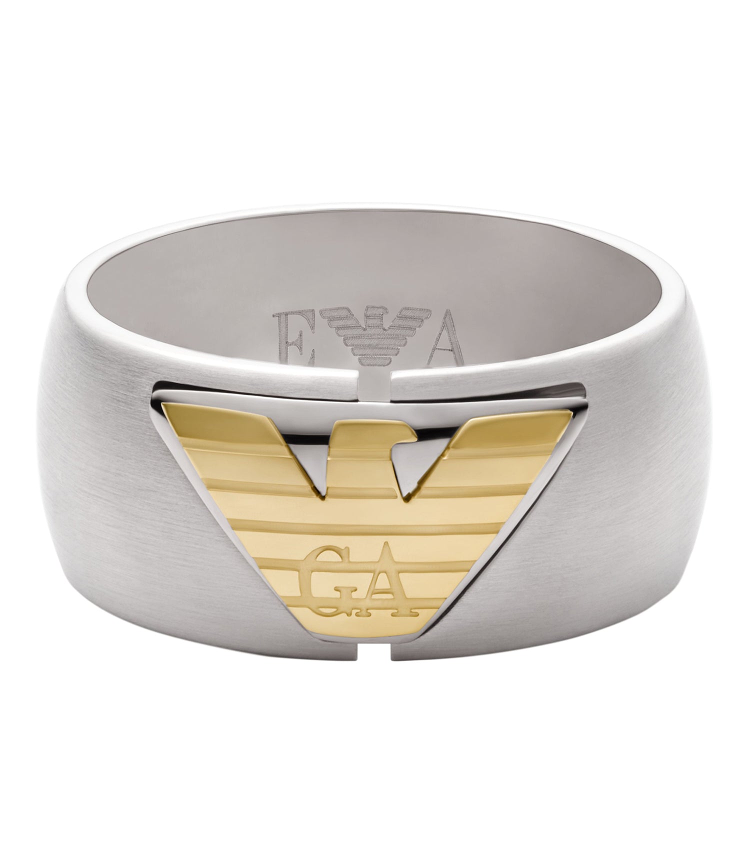 Men Eagle Logo Ring 2-Tone Stainless Steel