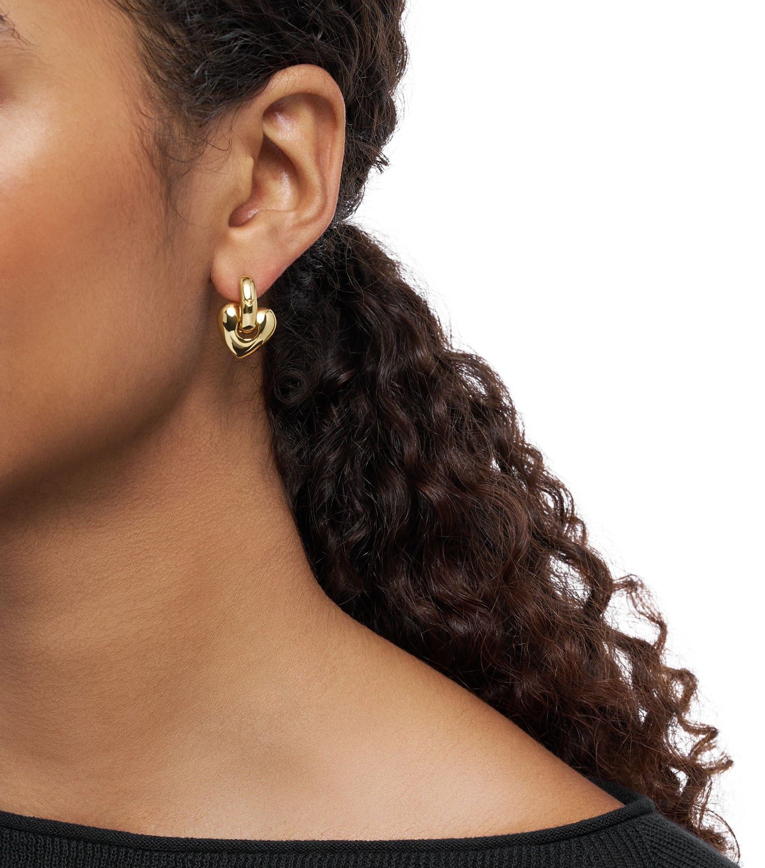 Women Sentimental Earring Gold Stainless Steel