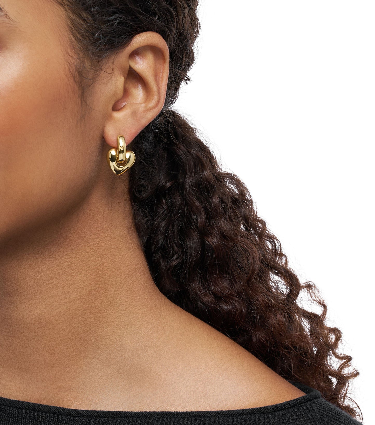 Women Sentimental Earring Gold Stainless Steel
