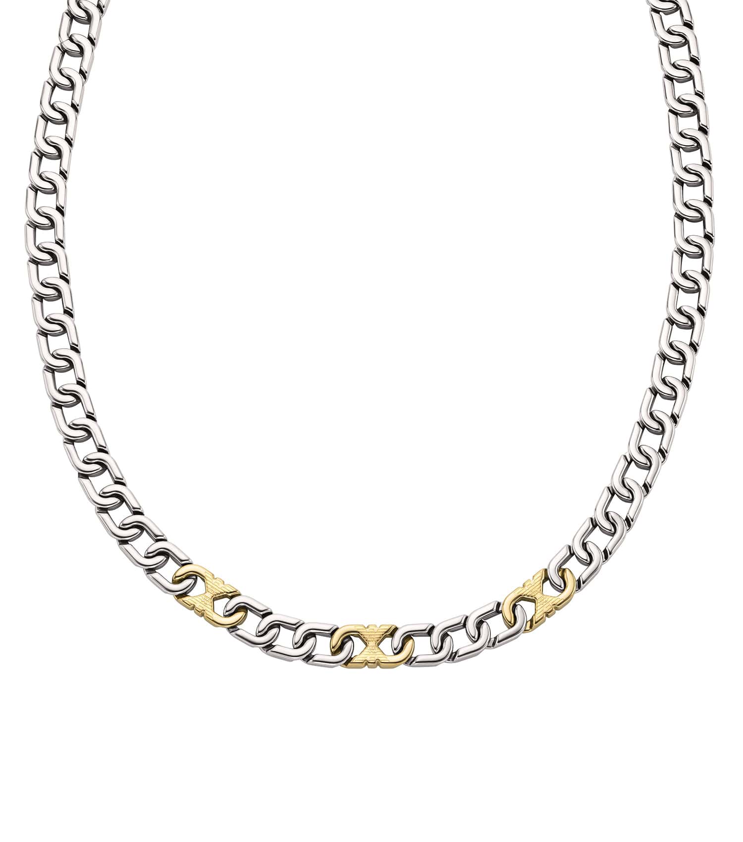 Men Eagle Logo Necklace 2-Tone Stainless Steel