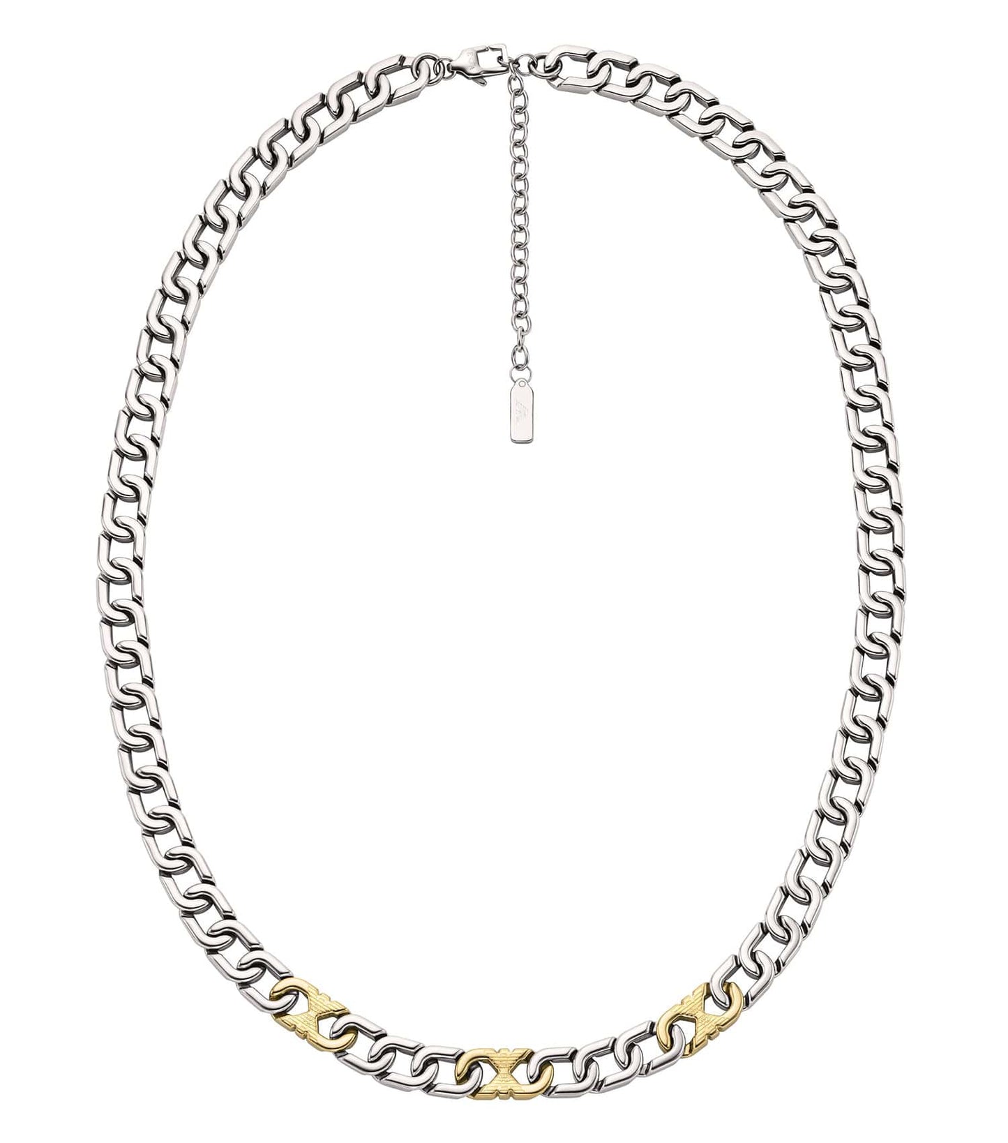 Men Eagle Logo Necklace 2-Tone Stainless Steel