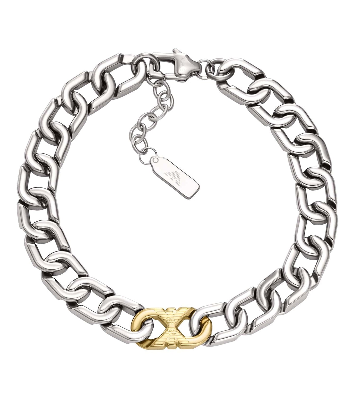 Men Eagle Logo Bracelet 2-Tone Stainless Steel