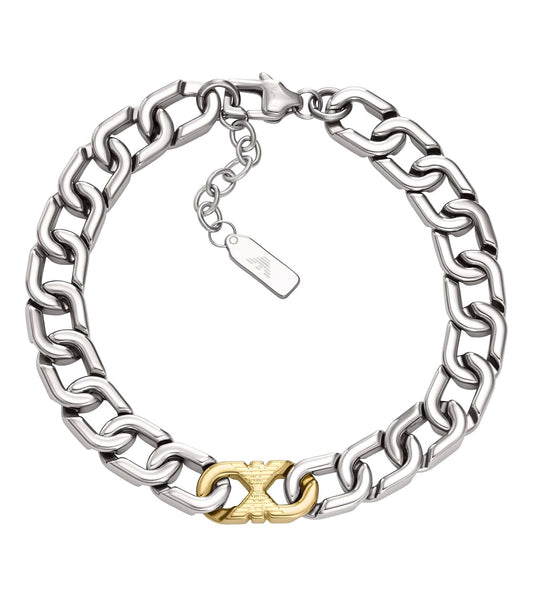 Men Eagle Logo Bracelet 2-Tone Stainless Steel