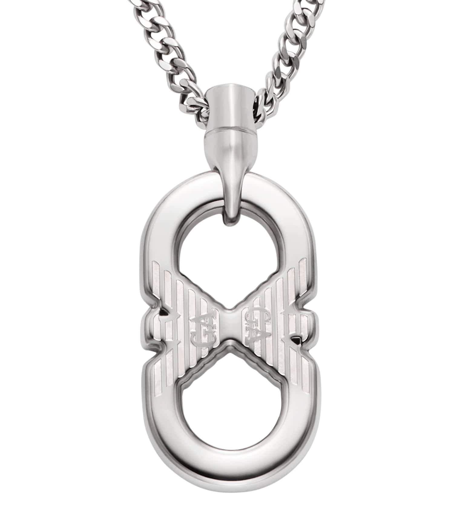 Men Eagle Logo Necklace Silver Stainless Steel