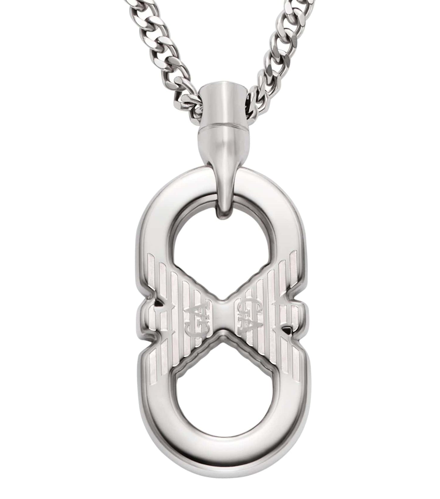 Men Eagle Logo Necklace Silver Stainless Steel