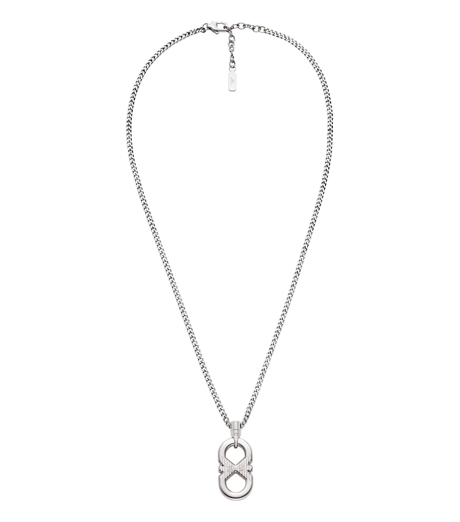 Men Eagle Logo Necklace Silver Stainless Steel