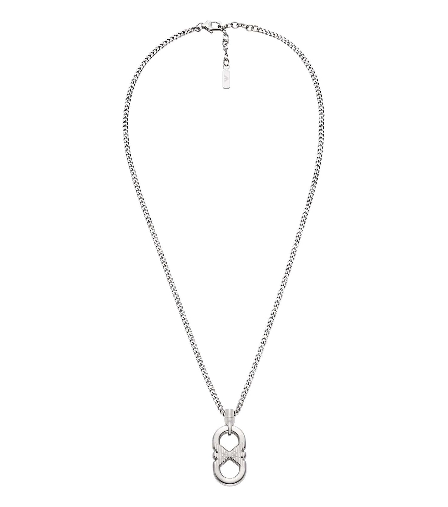 Men Eagle Logo Necklace Silver Stainless Steel