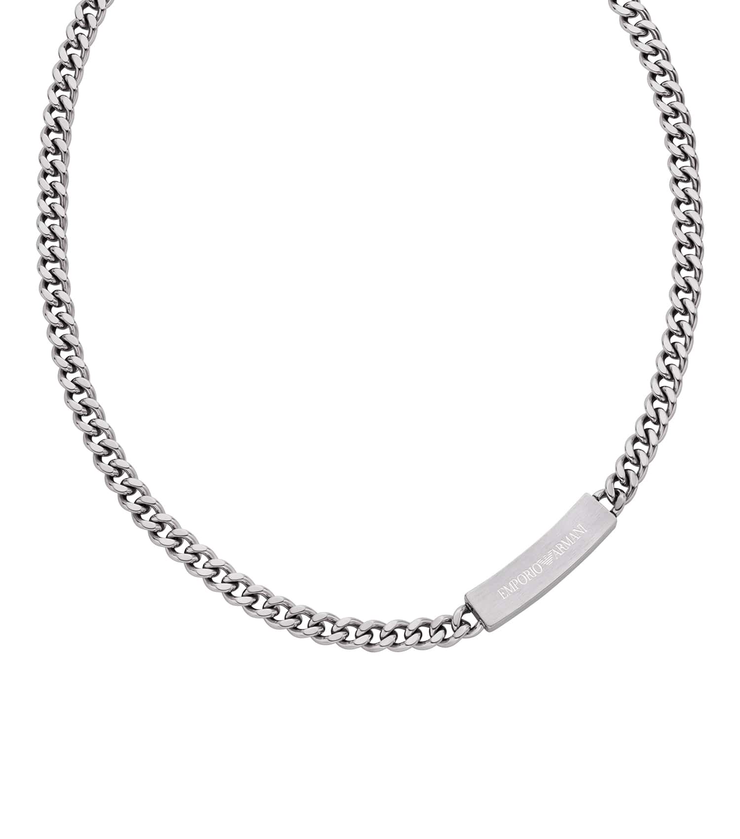 Men Eagle Logo Necklace Silver Stainless Steel