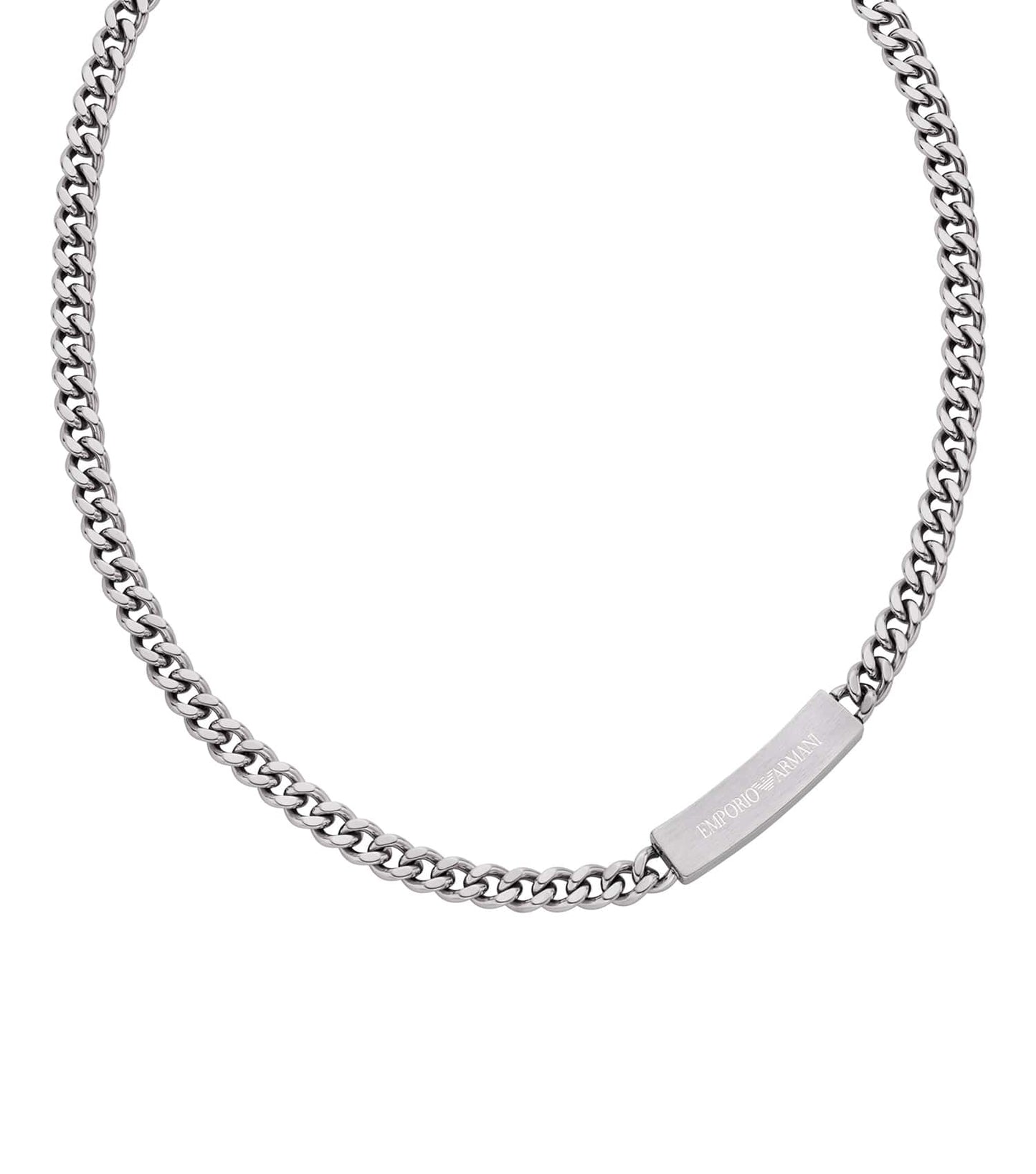 Men Eagle Logo Necklace Silver Stainless Steel