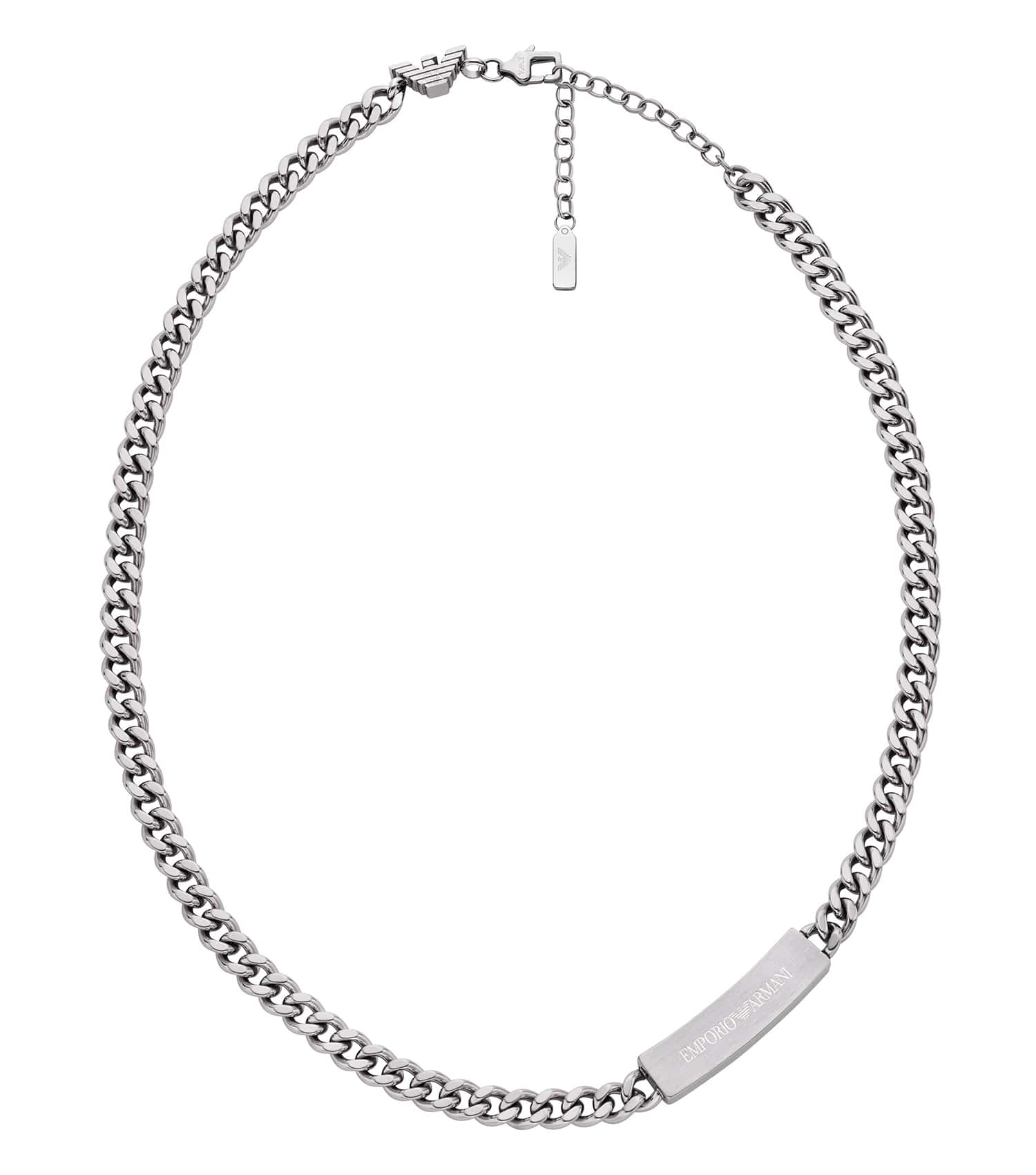 Men Eagle Logo Necklace Silver Stainless Steel