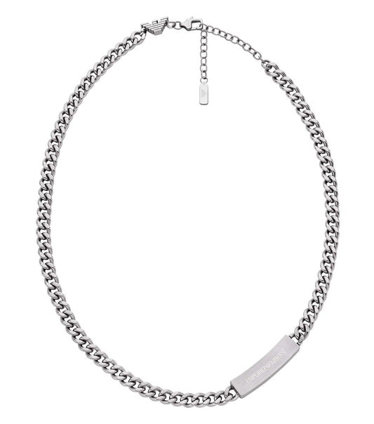 Men Eagle Logo Necklace Silver Stainless Steel