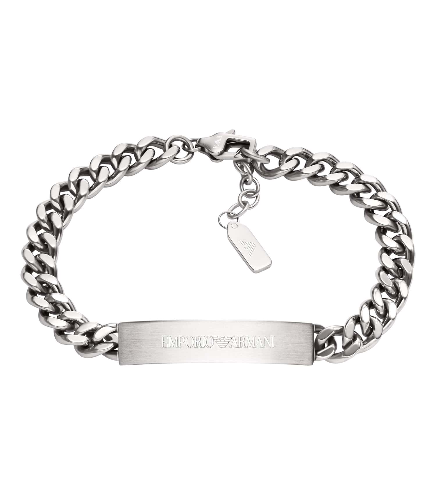 Men Eagle Logo Bracelet Silver Stainless Steel
