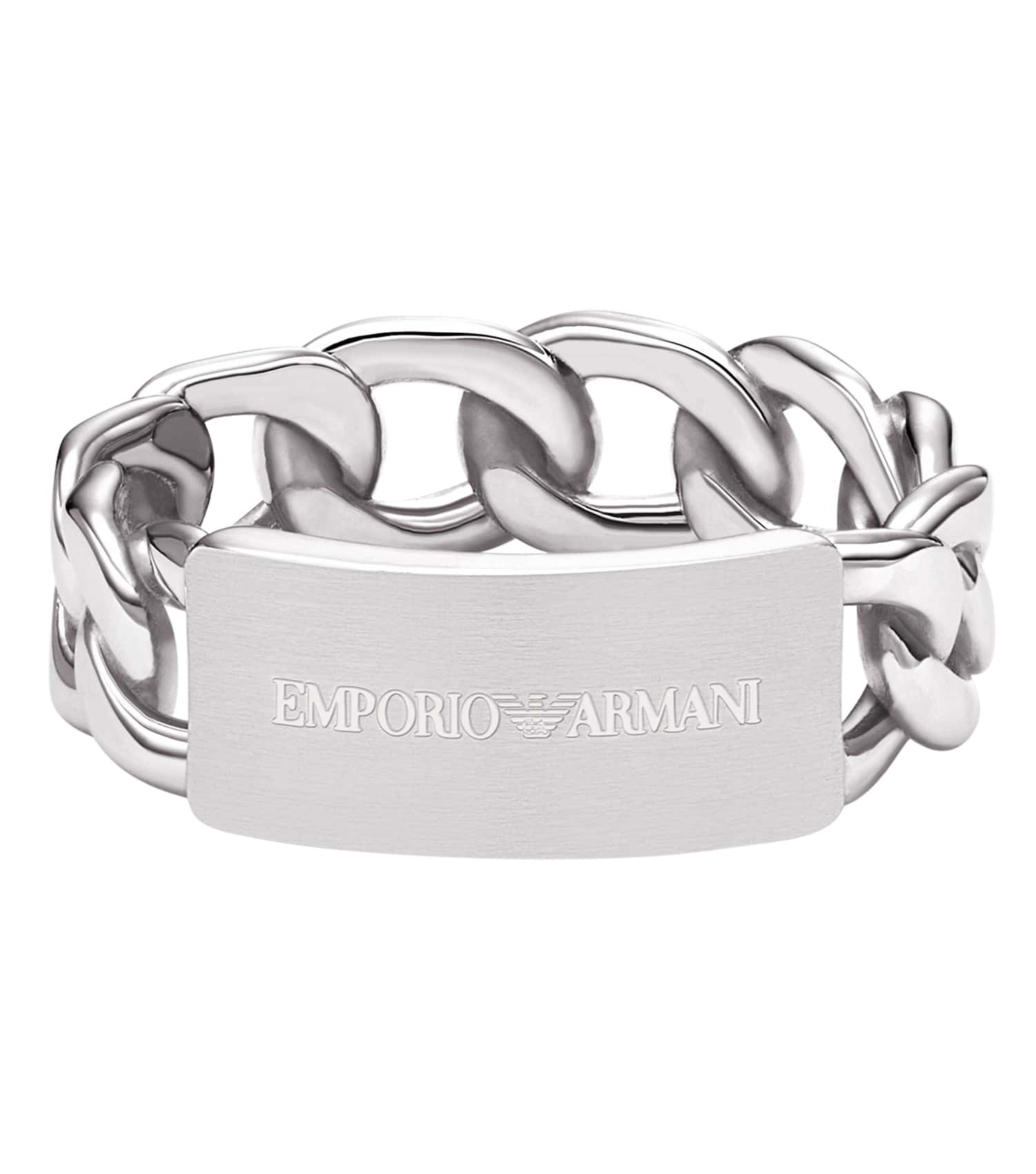 Men Eagle Logo Ring Silver Stainless Steel