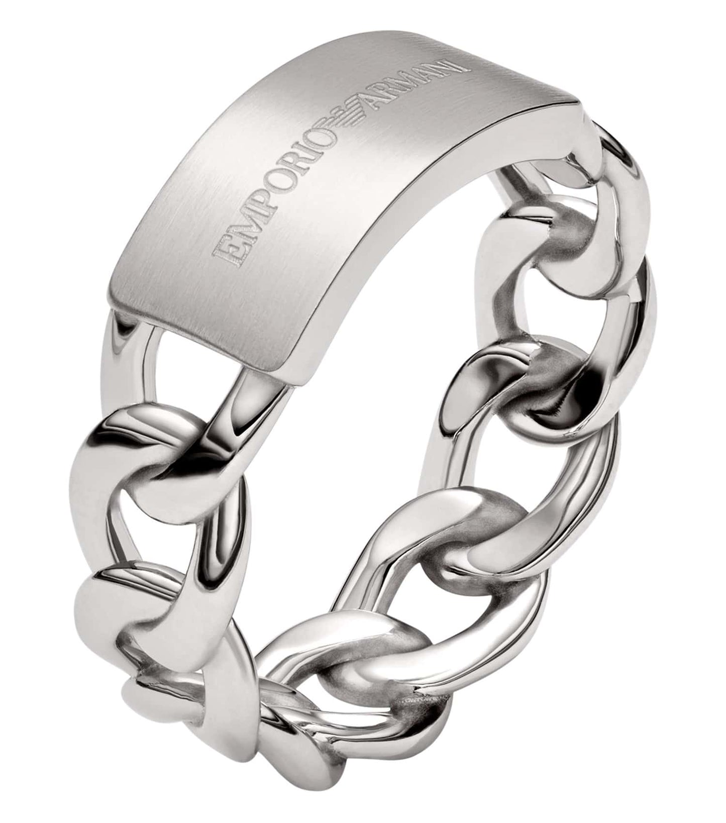 Men Eagle Logo Ring Silver Stainless Steel