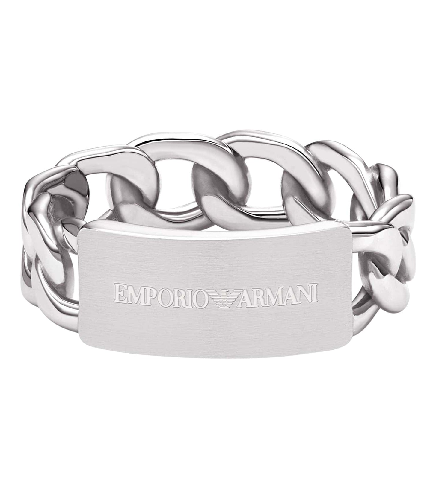 Men Eagle Logo Ring Silver Stainless Steel