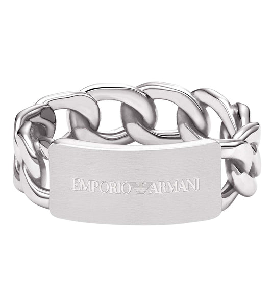 Men Eagle Logo Ring Silver Stainless Steel