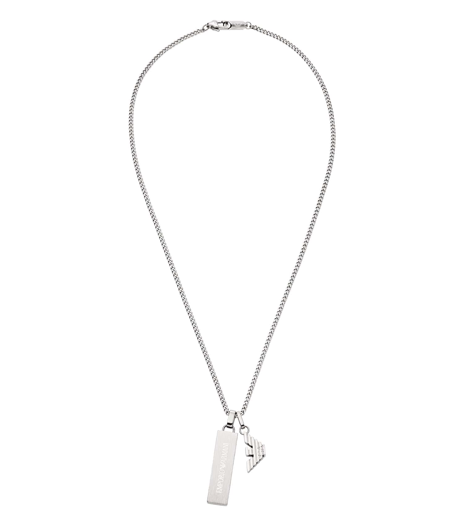 Men Eagle Logo Necklace Silver Stainless Steel