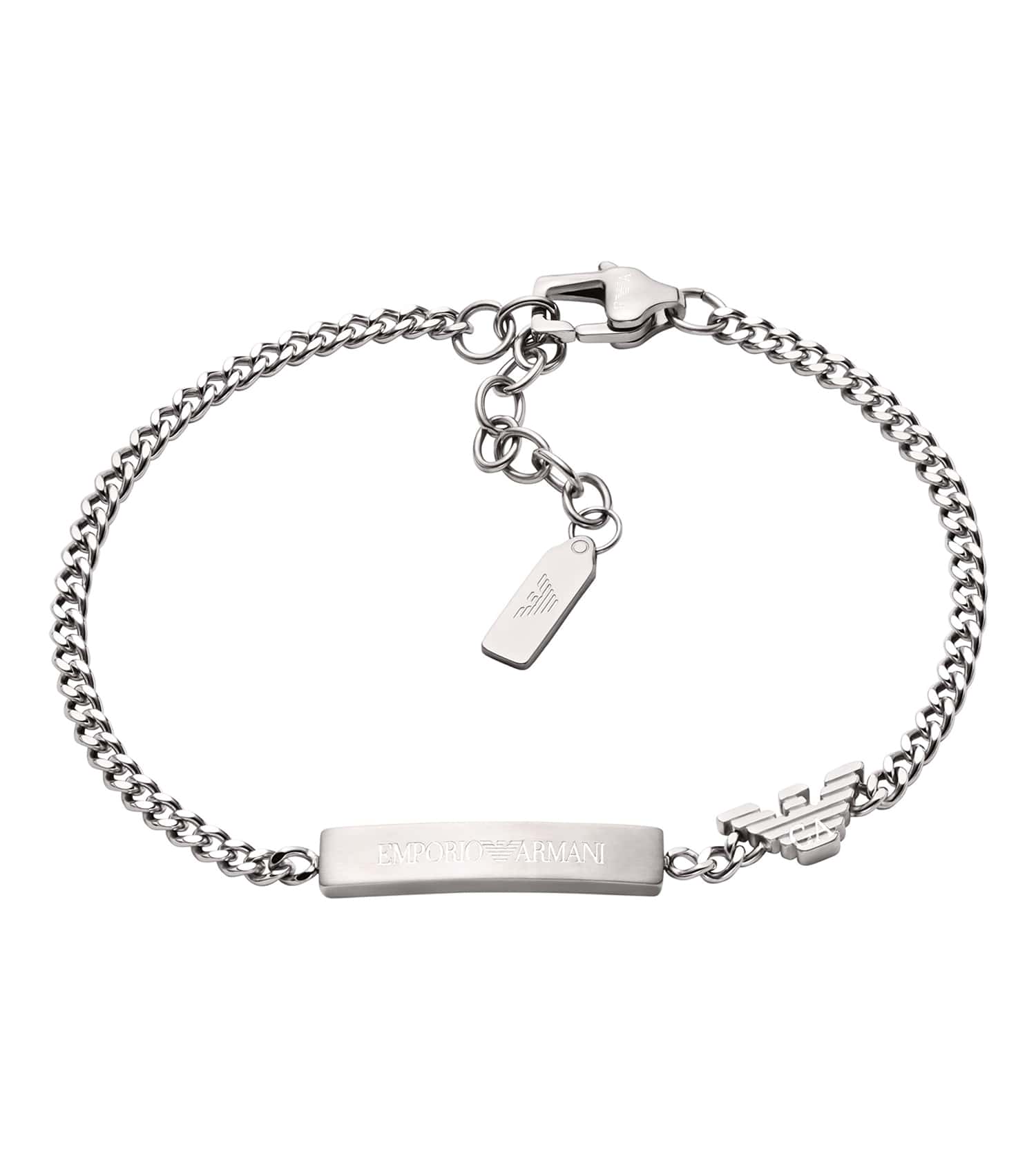 Men Eagle Logo Bracelet Silver Stainless Steel
