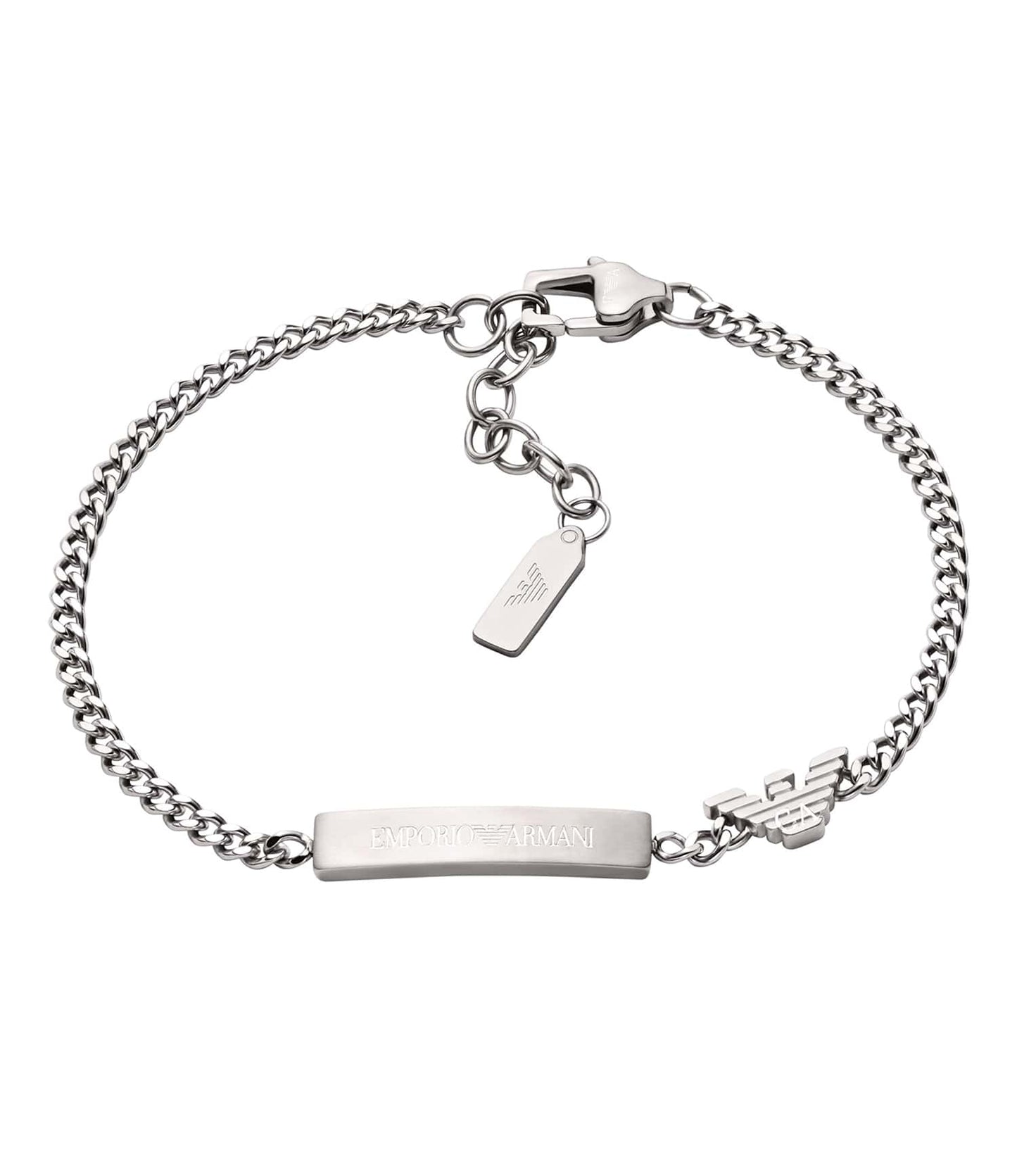 Men Eagle Logo Bracelet Silver Stainless Steel