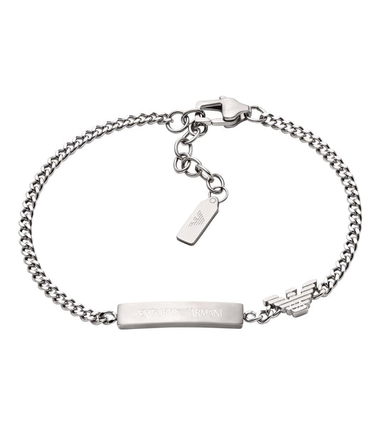 Men Eagle Logo Bracelet Silver Stainless Steel