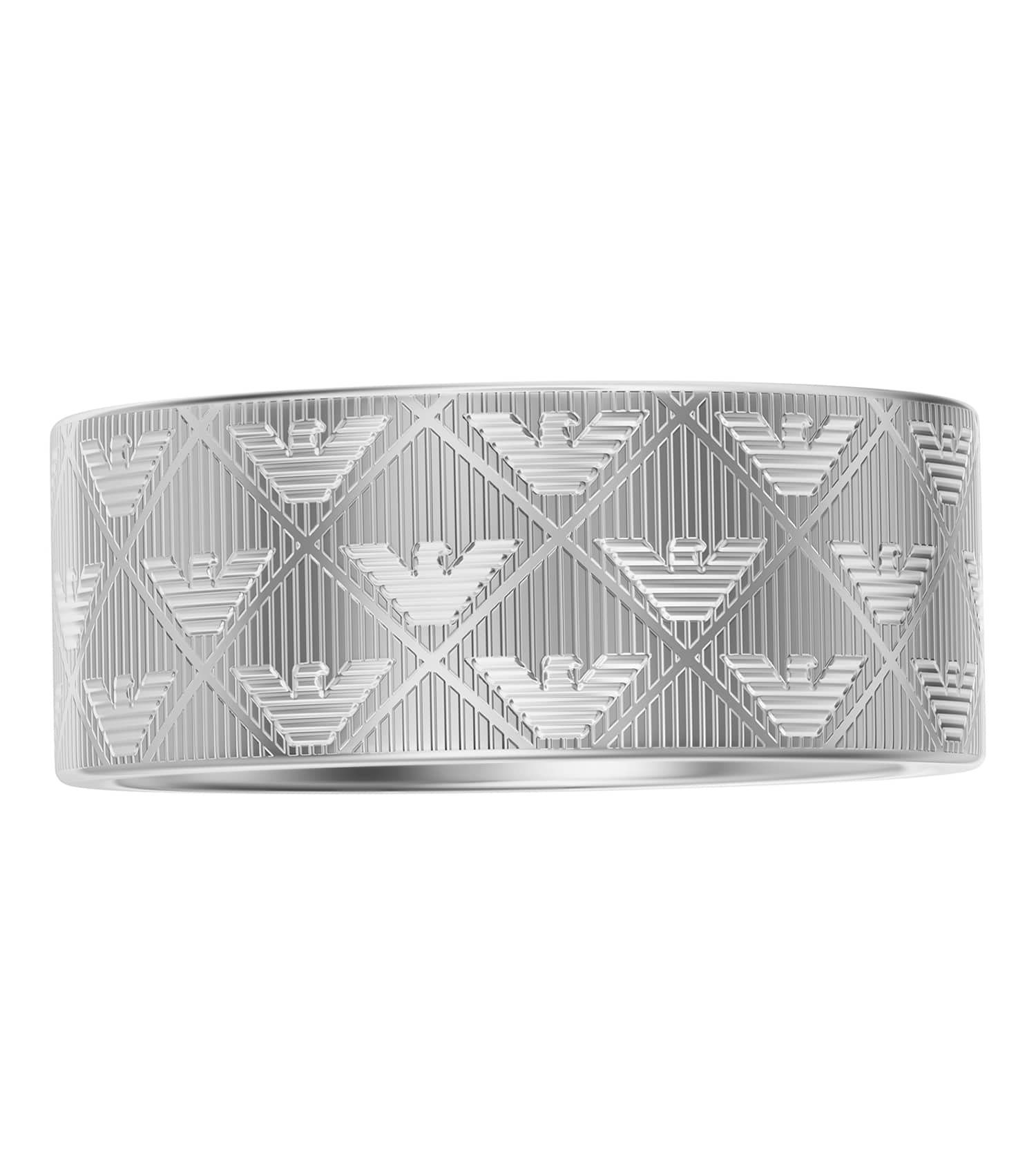 Men Eagle Logo Ring Silver Stainless Steel